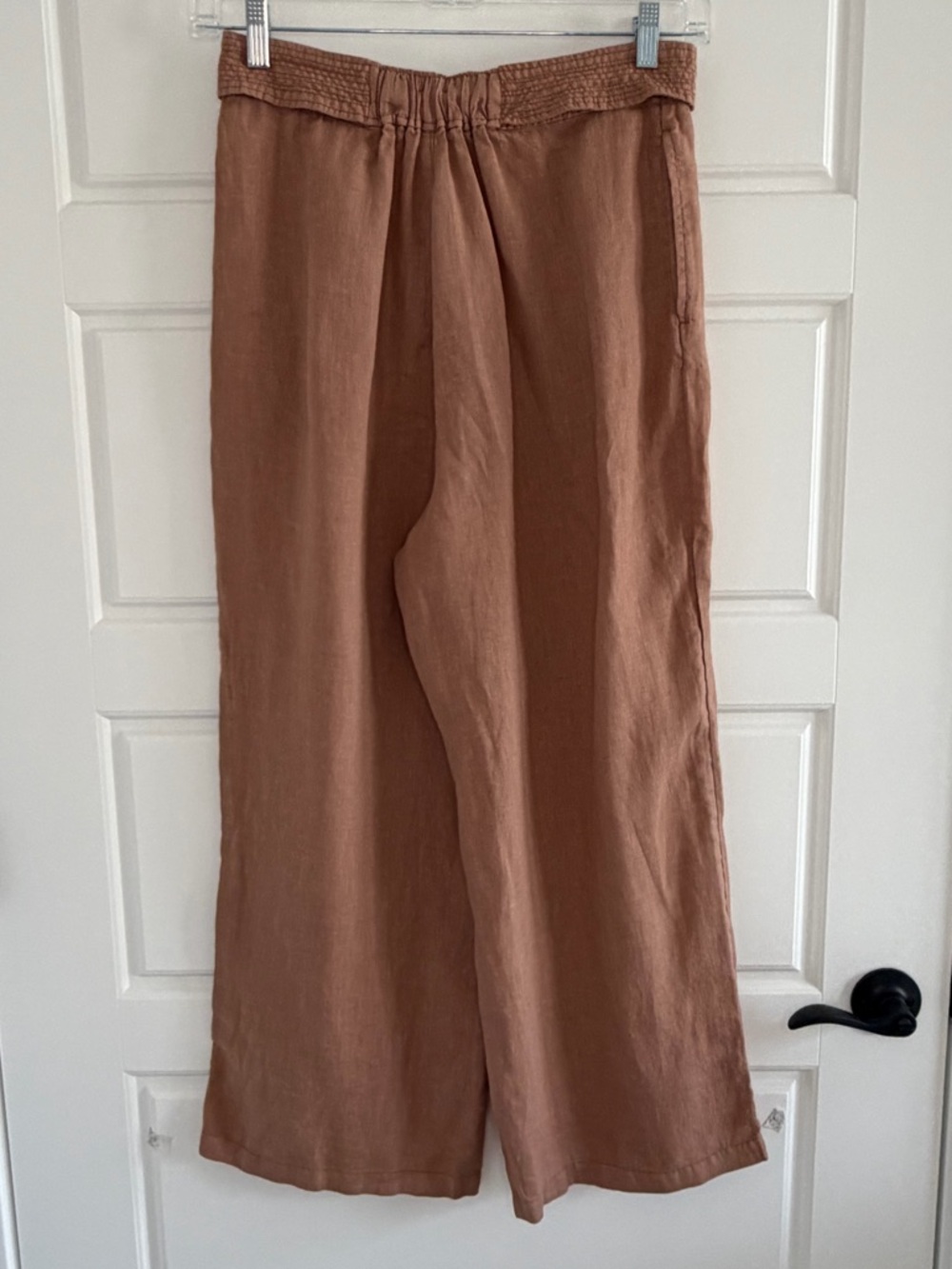 Nicole Miller 100% Linen Wide-leg Pants High-waisted Size 10 Beachy Summer Vaca - Picture 6 of 12